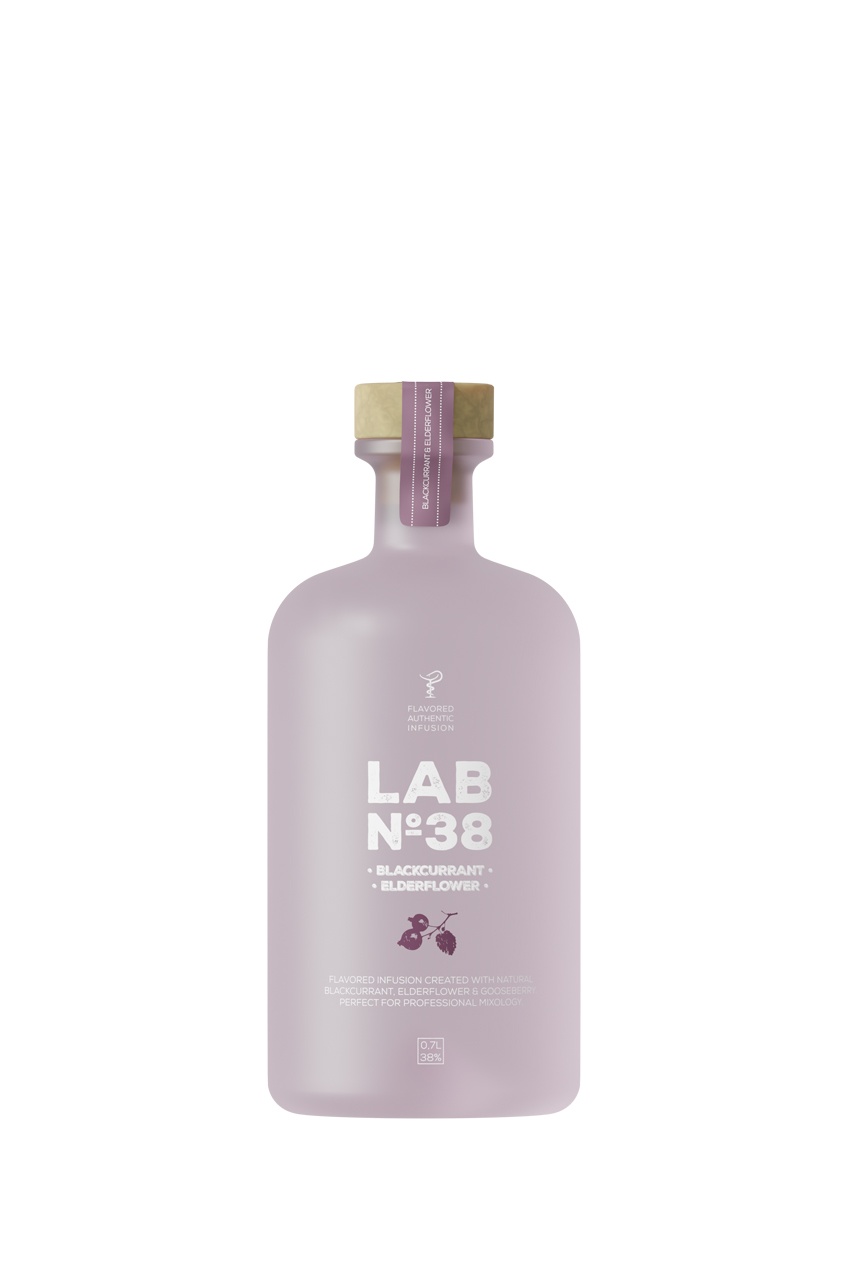 Вкусовая водка LAB№38, черная смородина, цветы бузины, 0.7л