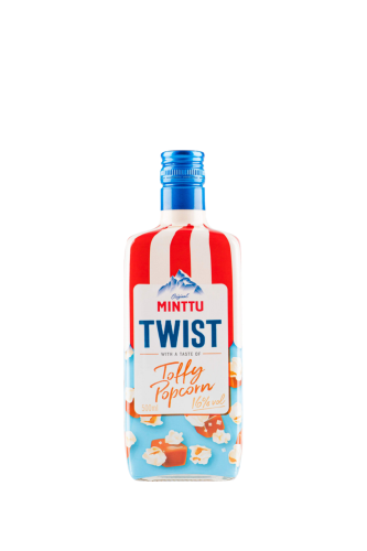 ЛИКЕР МИНТТУ ТВИСТ ТОФФИ ПОПКОРН со вкусом попкорна, ириски и мяты 0,5л