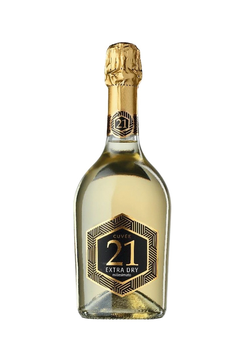 Игристое вино 21 Кюве Миллезимато, белое, экстра драй, 0.75л