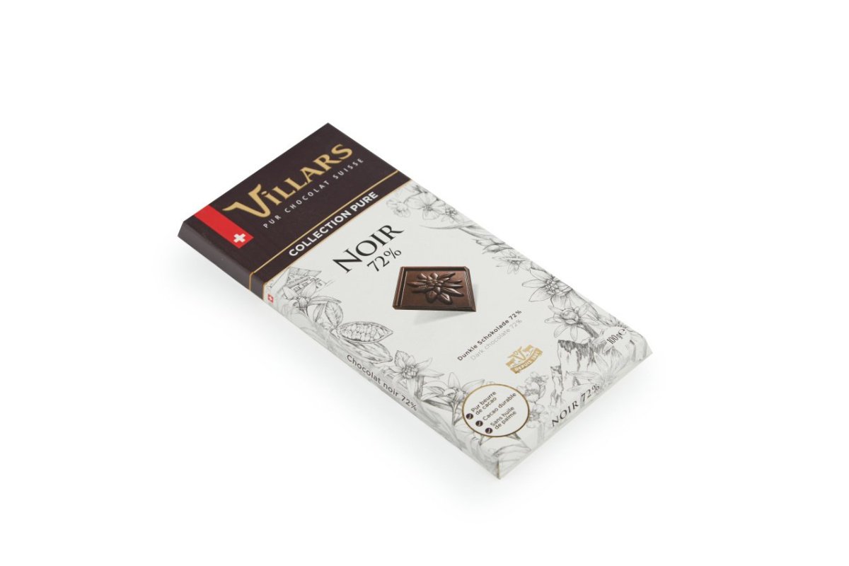 Шоколад Villars, горький, 72%, 100г