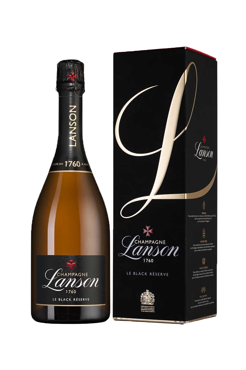 Шампанское Лансон Ле Блэк Резерв Брют, в подарочной упаковке, АОС, белое, брют, 0.75л