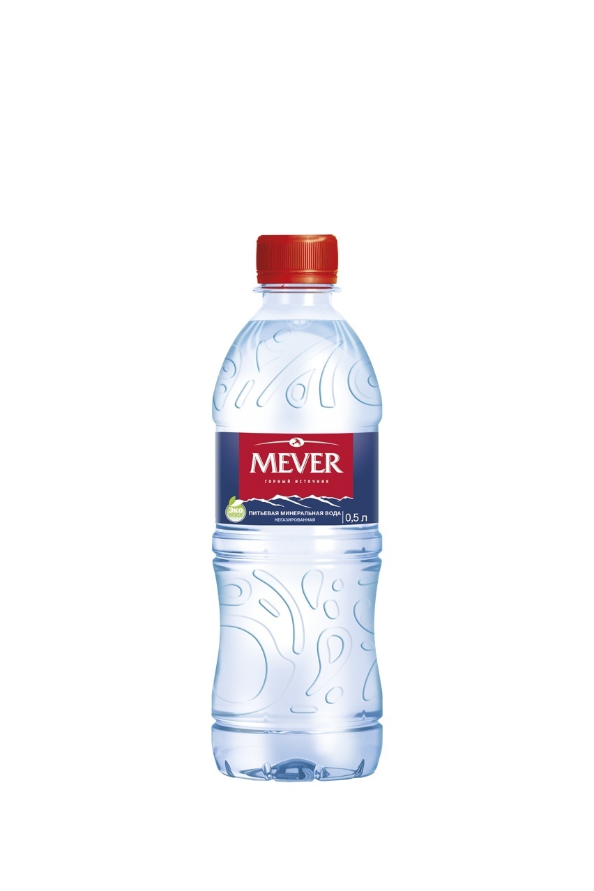 Вода Мевер, негазированная, в пластиковой бутылке, 0.5л
